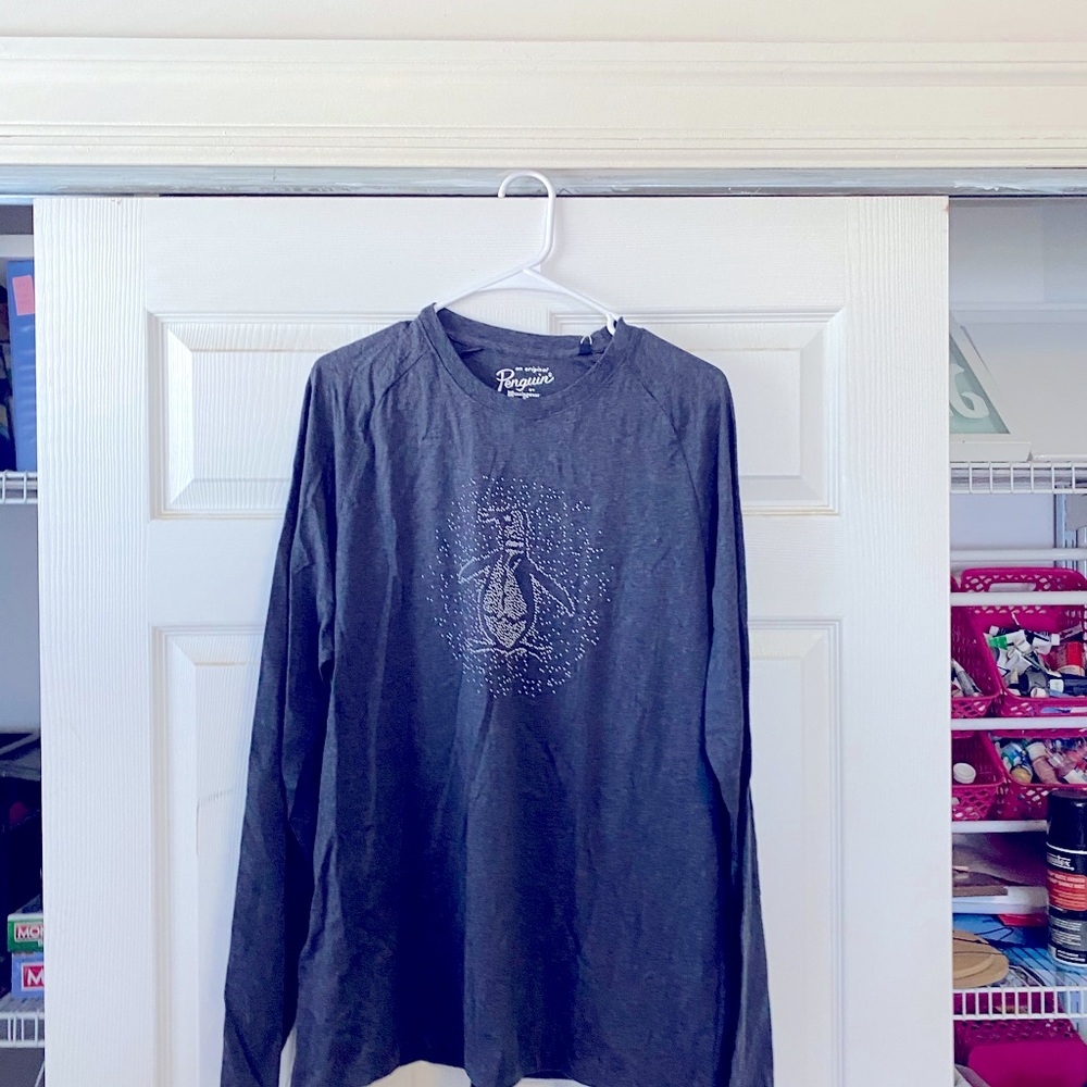 Bnwt men’s penguin large pattern l/s t shirt